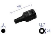 ナック/ヘキサゴンレンチソケット ショートタイプ 差込角12.7×対辺5mm/405C