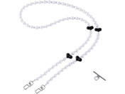 エレコム/スマホショルダー ハートパールビーズ ブラック/P-STSDH1BEPALBK