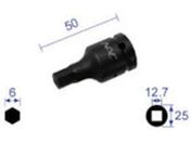 ナック/ヘキサゴンレンチソケット ショートタイプ 差込角12.7×対辺6mm/406C