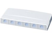ぐっとすシリーズ情報モジュラジャック CAT5E 露出6コ口