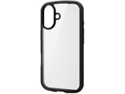 エレコム/iPhone16ケース 背面ガラスクリア ブラック/PM-A24ATSLFCGBK