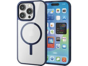 エレコム/iPhone16Proケース 衝撃吸収 ネイビー/PM-A24CMAG03NV