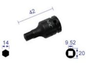 ナック/ヘキサゴンレンチソケット ショートタイプ 差込角9.52×対辺14mm/314C
