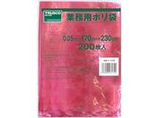 TRUSCO 小型ポリ袋 縦230×横170×t0.05 赤 200枚入