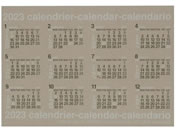 エトランジェ/カレンダー ポスター B3 2023年 モノトーン/CLP-B3-11