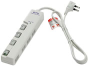 朝日電器/スイッチ付タップ/WLS-LY4100RS