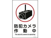 緑十字/イラスト標識 防犯カメラ作動中 エンビ