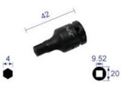 ナック/ヘキサゴンレンチソケット ショートタイプ 差込角9.52×対辺4mm/304C