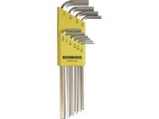 ボンダス/六角L-レンチ ロング メッキ インチ セット10本組(1/16-1/4)/HLX10B