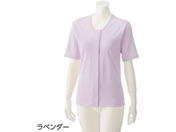 ケアファッション/3分袖ワンタッチシャツ(2枚組)(婦人) ラベンダー LL
