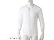 ケアファッション 7分袖ワンタッチシャツ(2枚組)(紳士) ホワイト M