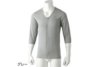 ケアファッション 7分袖ワンタッチシャツ(2枚組)(紳士) グレー L