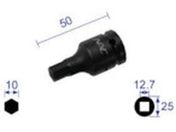 ナック/ヘキサゴンレンチソケット ショートタイプ 差込角12.7×対辺10mm/410C