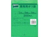 TRUSCO 小型ポリ袋 縦340×横230×t0.05 緑 200枚入