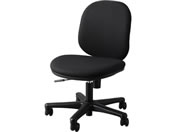 ライオン事務器/オフィスチェアー 布貼り 肘なし ブラック/LE-1200-BK