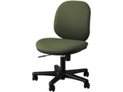 ライオン事務器/オフィスチェアー 布貼 肘なし グリーン/LE-1200-GR