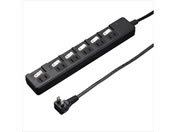 ヤザワ/節電タップ 雷ガード付 6個口 1m ブラック/H8KS661BK
