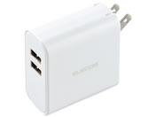 エレコム/USB充電器 コンパクト 2台同時充電/EC-AC03WH