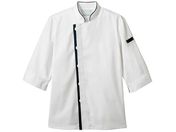住商モンブラン/7分袖コックコート 白×黒 L/6-421