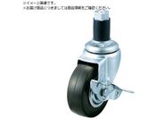 ユーエイ/差し込み式 自在 キャスター ゴム 車輪径100mm ストッパー付き Eタイプ ETF-S型 パイプ径35 ETF-100RHS-35P