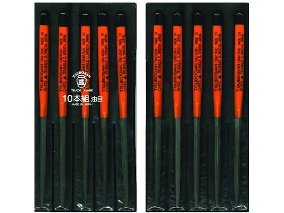 ツボサン 組ヤスリ 10本組 三角 油目 SA010-04 ツボサン 組ヤスリ 10本組 三角 油目 SA010-04
