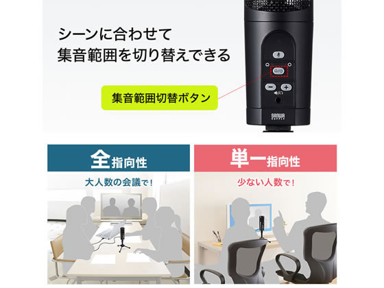 サンワサプライ WEB会議高感度USBマイク MM-MCU05BKが18,845円