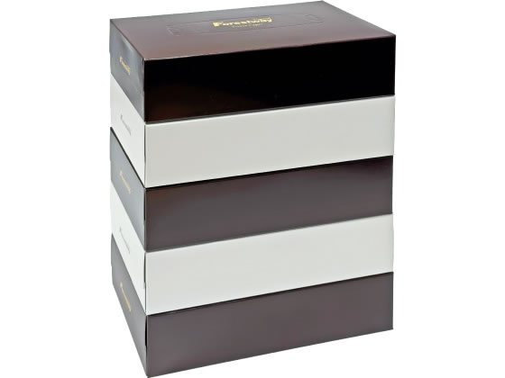 Forestway ティッシュペーパー ホワイト×ブラウン200組 5個