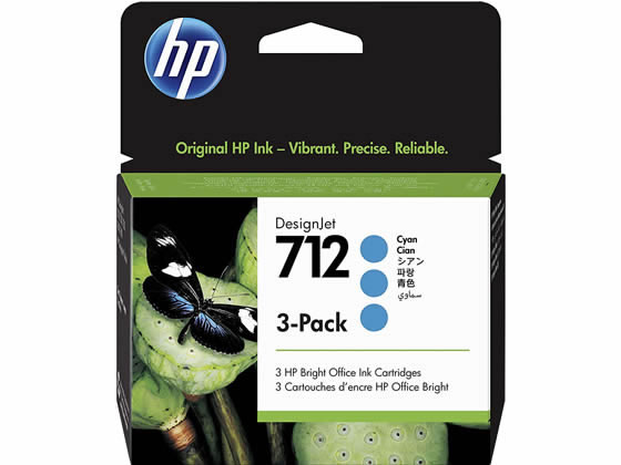 HP インクカートリッジ シアン 29ml×3 HP712 3ED77A