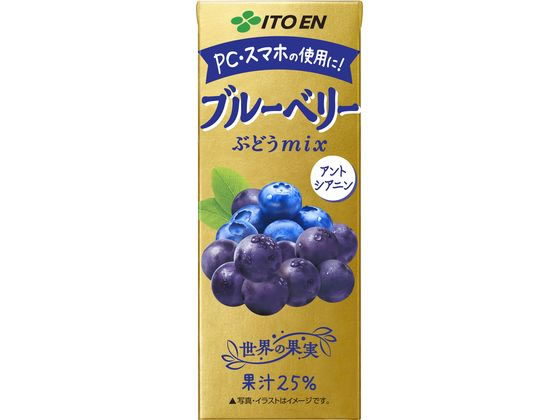 伊藤園 ブルーベリーぶどうmix 紙パック 200ml 伊藤園 ブルーベリーぶどうmix 紙パック 200ml