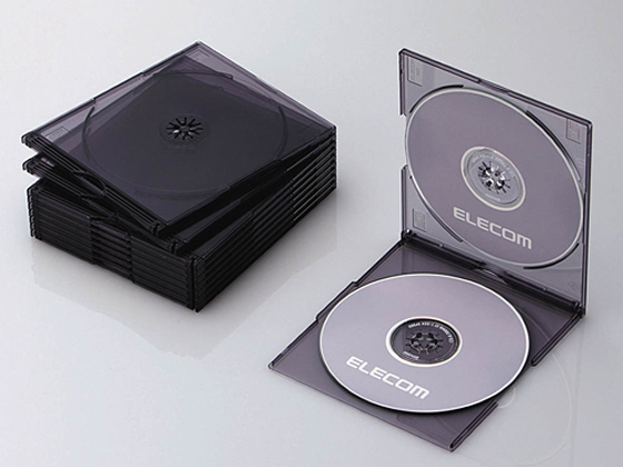 エレコム CD DVDスリムプラケース 2枚収納 10枚 クリアブラック