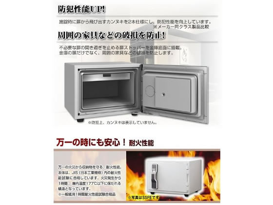 エーコー テンキー式耐火金庫 D-FACE 19.5L シルバー DFS1-Eが