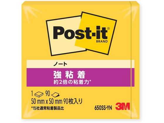 3M ポスト・イット 強粘着ノートタイプ ビビットイエロー 650SS-YN
