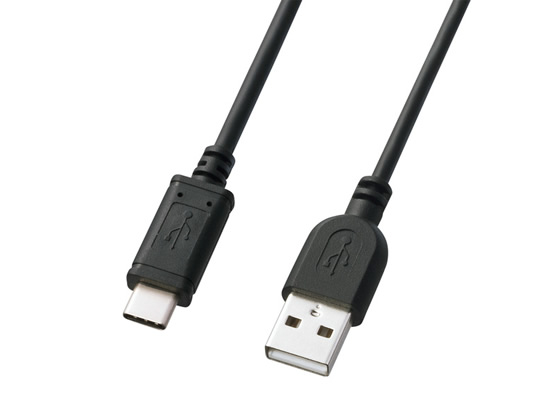 サンワサプライ USB2.0 TypeC-Aケーブル 2m ブラック KU-CA20K