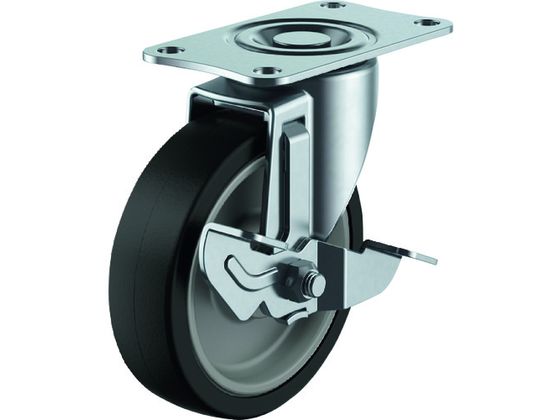 ユーエイ プレート式 自在 キャスター ゴム 車輪径100mm ストッパー付き SILENTタイプ SFHG-DS型 取付寸法82×40 SFHG-100NRBDS ユーエイ プレート式 自在 キャスター ゴム 車輪径100mm ストッパー付き SILENTタイプ SFHG-DS型 取付寸法82×40 SFHG-100NRBDS