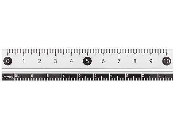 レイメイ 見やすい白黒定規 10cm ホワイト APJ128W