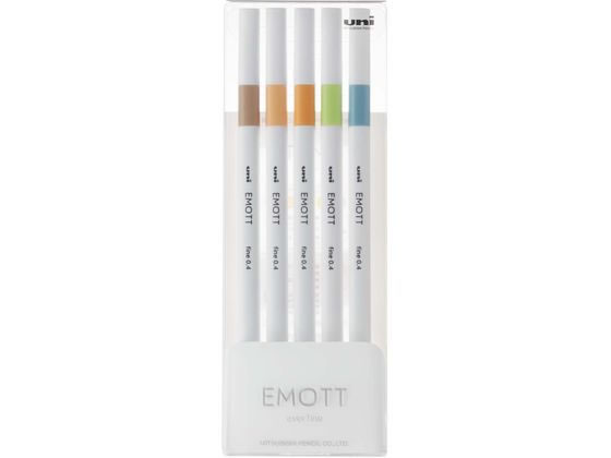 三菱鉛筆 EMOTT(エモット) 5色セット ネイチャーカラー PEMSY5C. NO6