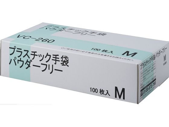 伊藤忠 プラスチック手袋 パウダーフリー M 100枚 VC-260M