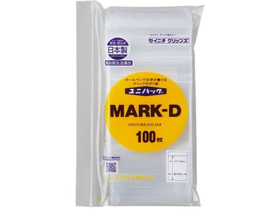 セイニチ ユニパック マーク付き 0.04mm MARK-D 100枚入 #6651644 セイニチ ユニパック マーク付き 0.04mm MARK-D 100枚入 #6651644