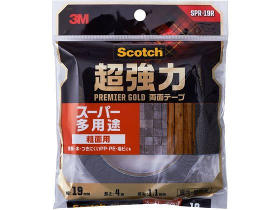 3M スコッチ 超強力両面テープ プレミアゴールド粗面用19mm×4m