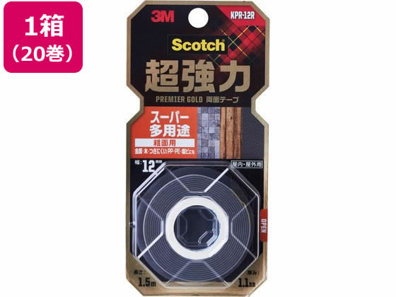3M スコッチ 超強力両面テープ プレミアゴールド粗面用12mm 20巻 3M スコッチ 超強力両面テープ プレミアゴールド粗面用12mm 20巻