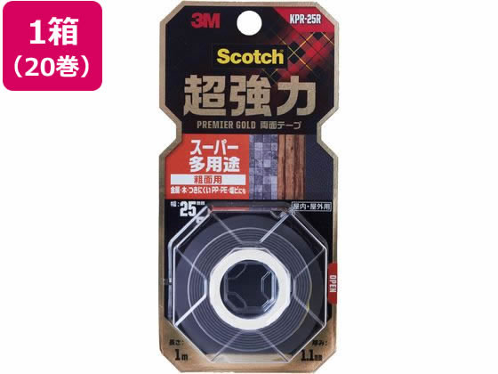 3M スコッチ 超強力両面テープ プレミアゴールド粗面用25mm 20巻 3M スコッチ 超強力両面テープ プレミアゴールド粗面用25mm 20巻