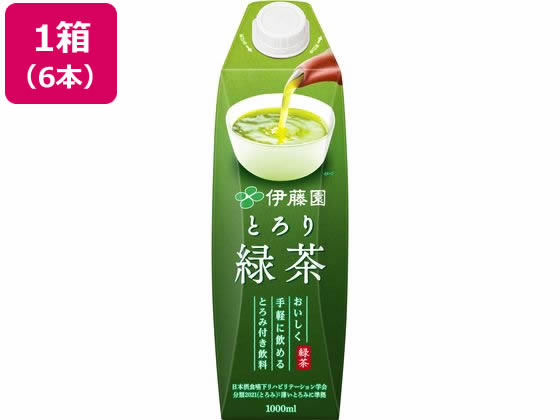 伊藤園 とろり緑茶 屋根型キャップ付き 1L×6本 伊藤園 とろり緑茶 屋根型キャップ付き 1L×6本