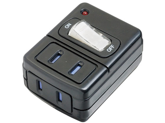 ヤザワ 雷サージ付省エネタップ 2個口 黒 Y02FUSK210BK