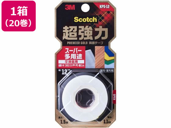3M スコッチ 超強力両面テープ プレミアゴールド 12mm×1.5m 20巻