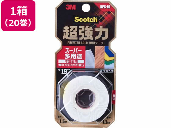 3M スコッチ 超強力両面テープ プレミアゴールド 19mm×1.5m 20巻