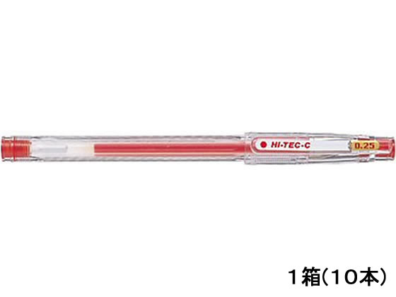 パイロット ハイテックC025 超激細0.25mm レッド 10本 LH-20C25-R