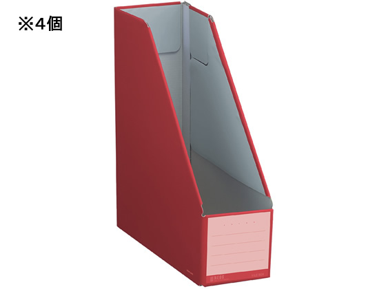 コクヨ ファイルボックス〈NEOS〉スタンド A4タテ カーマインレッド 4個 コクヨ ファイルボックス〈NEOS〉スタンド A4タテ カーマインレッド 4個