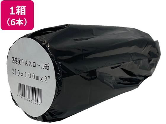 高感度FAXロール紙 A4サイズ 210mm×100m×2インチ 6本 高感度FAXロール紙 A4サイズ 210mm×100m×2インチ 6本