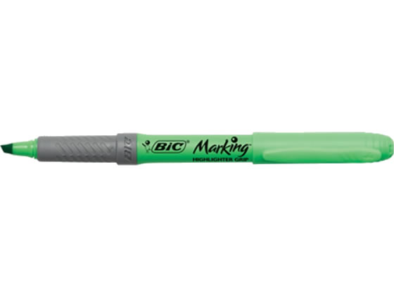 BIC マーキングハイライターグリップ グリーン BRIGRIP12GRN