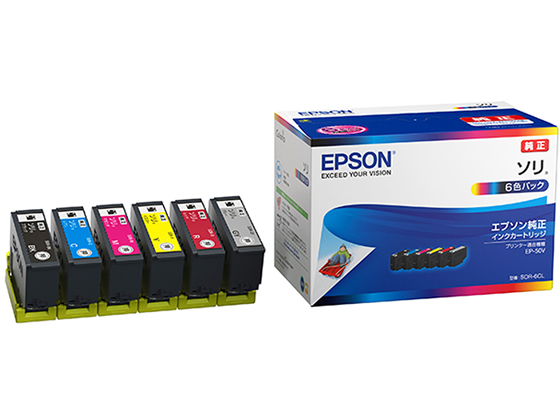●６色パック（ブラック、シアン、マゼンタ、イエロー、レッド、グレー）●対応機種：ＥＰ−５０Ｖ●グリーン購入法適合●ＧＰＮエコ商品ねっと掲載